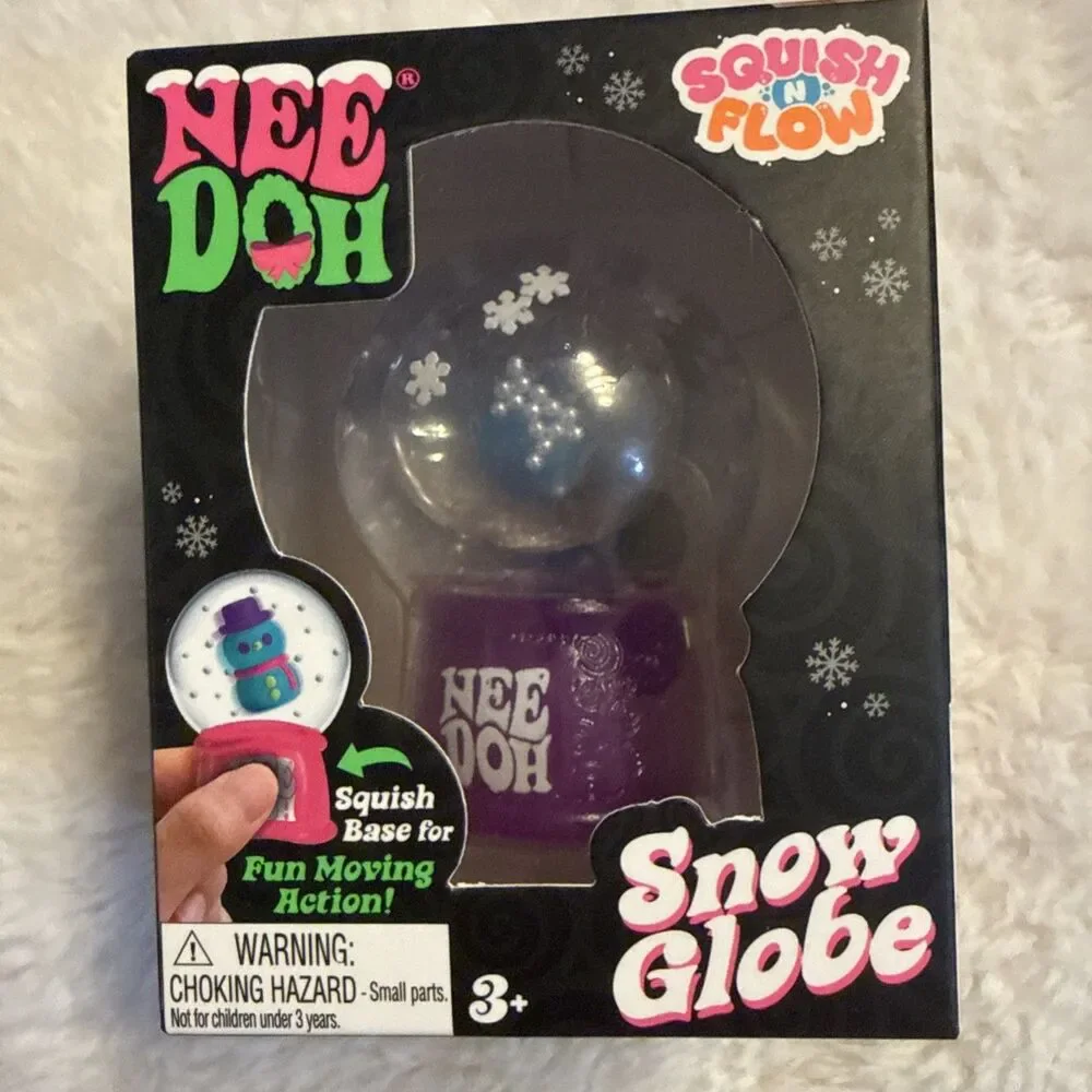 Authentic Needoh Penny the Penguin Purple Nee Doh Squish N Flow Snow Globe RARE